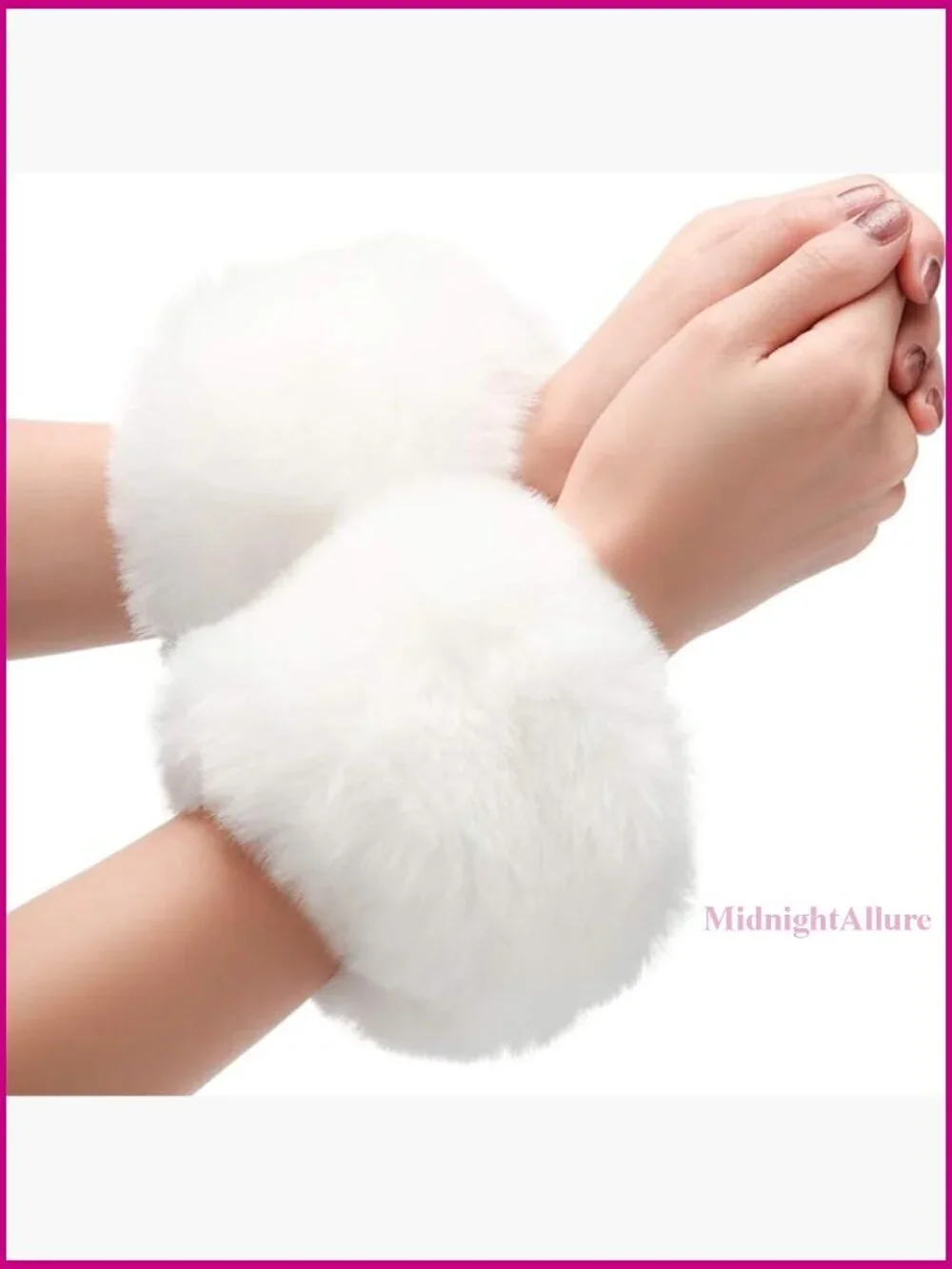 Faux Fur Wrist Cuff Warmers Winter Accessory One Size Fits Most